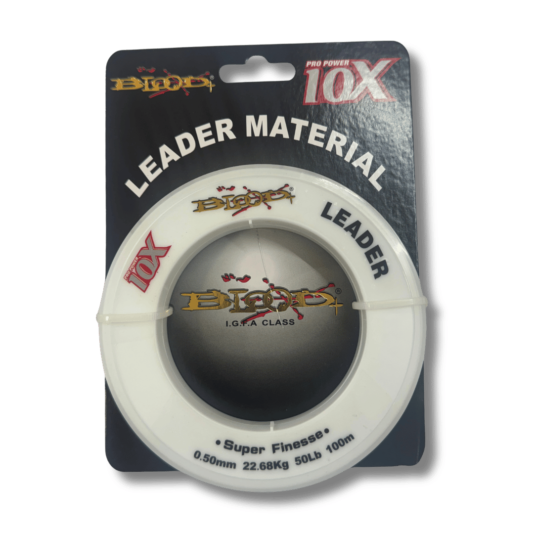 חוט לידר - 100 מטר - פלורוקרבון - BLOOD - 50lb 0.50mm