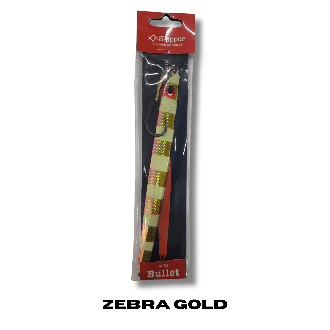 ג׳יג 200 גרם - Skipper Bullet - Zebra Gold