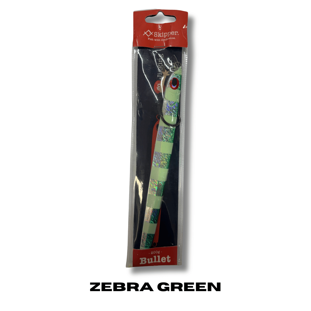 ג׳יג 200 גרם - Skipper Bullet - Zebra Green