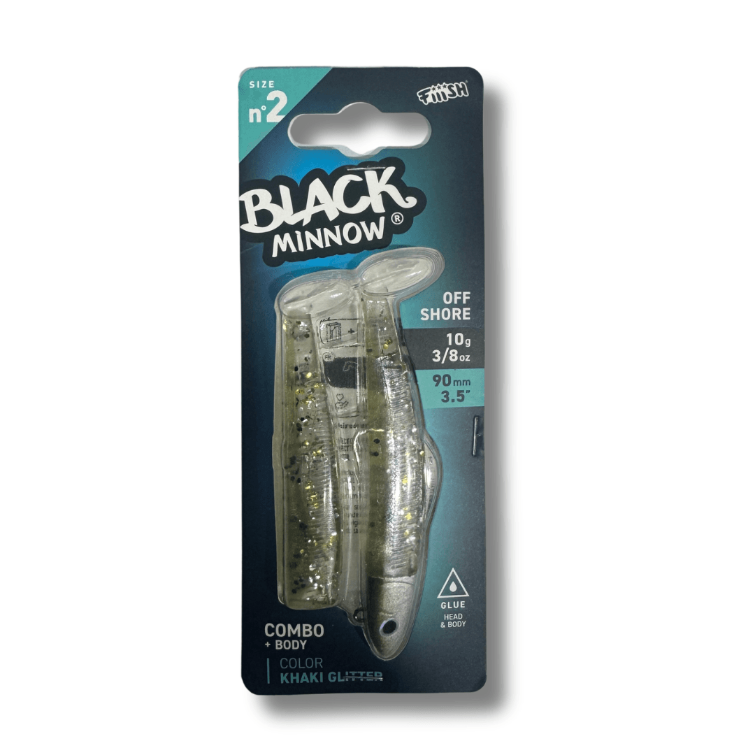 דמוי סיליקון 10 גרם Combo Black Minnow - 2 - Khaki Glitter
