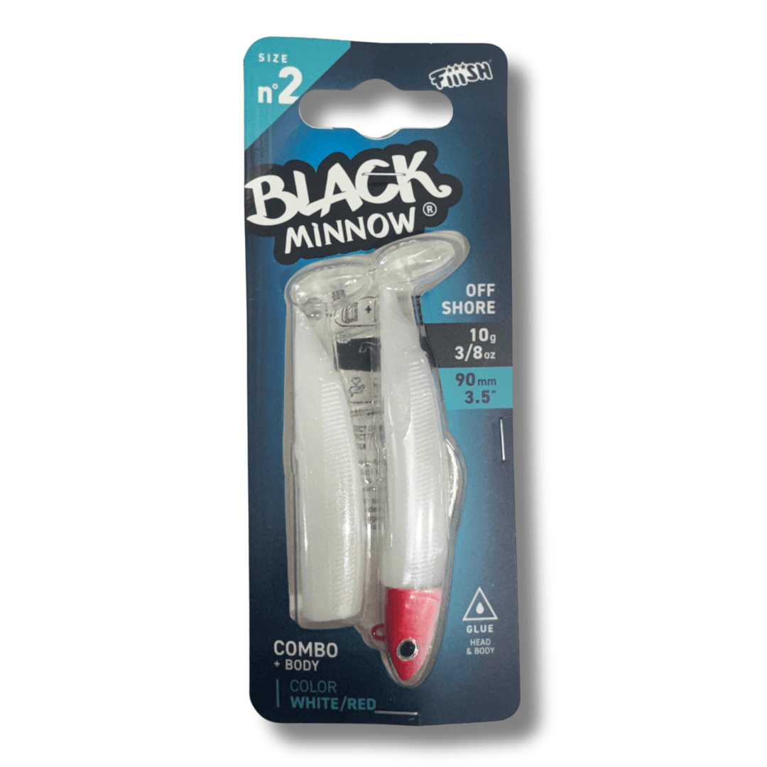 דמוי סיליקון 10 גרם Combo Black Minnow - 2 - White/Red