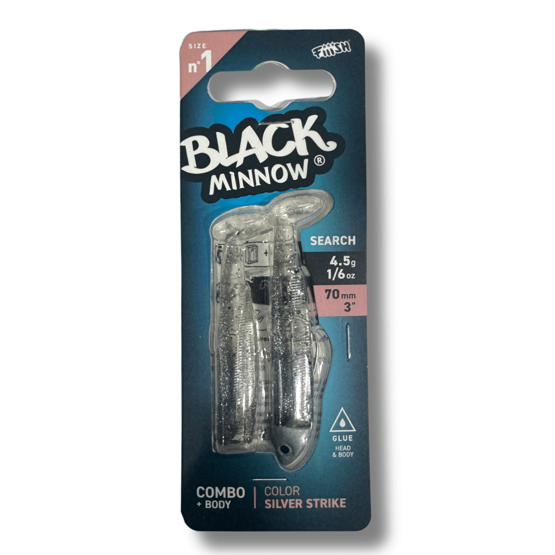 דמוי סיליקון 4.5 גרם Combo Black Minnow - 1 - Silver Strike