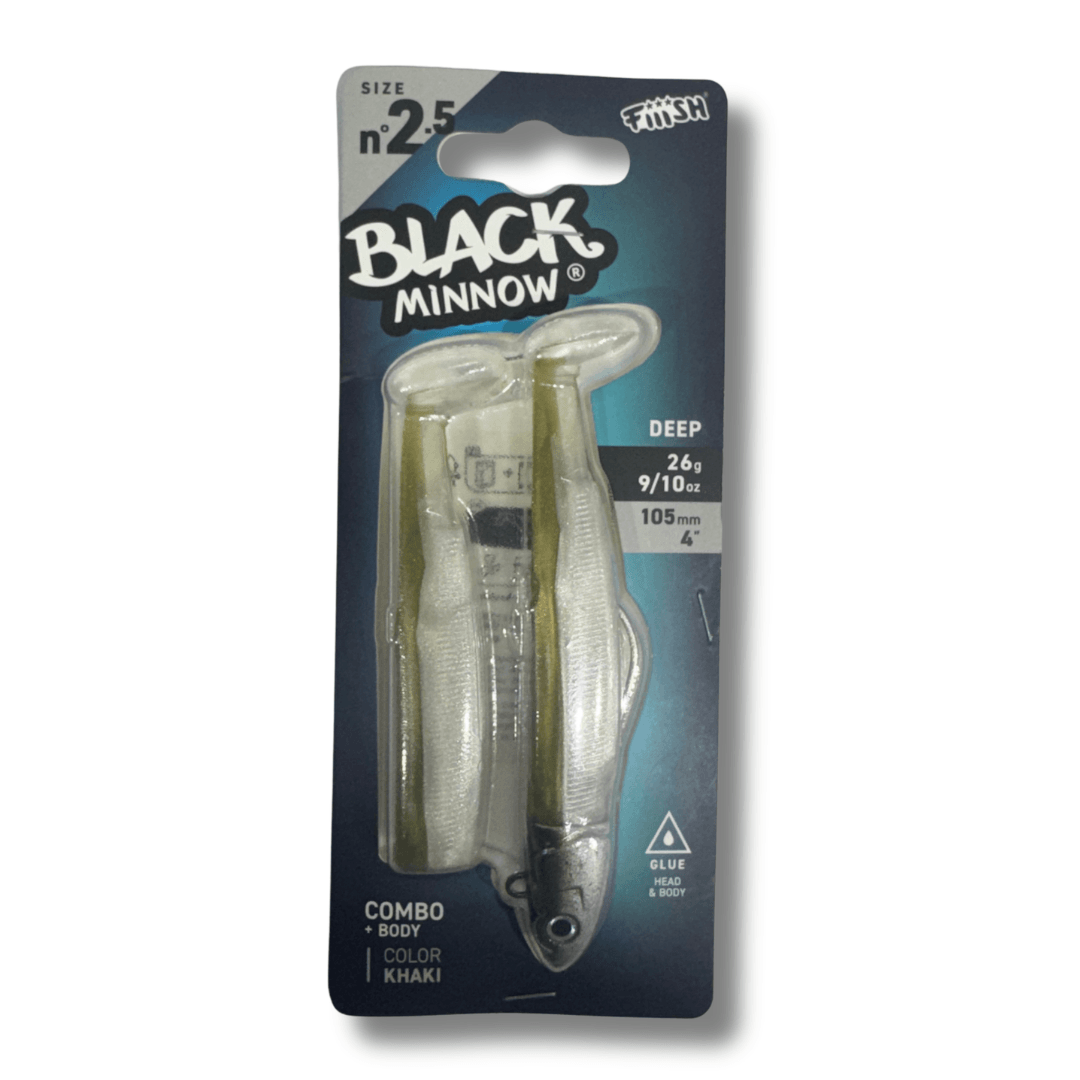 דמוי סיליקון 26 גרם Combo Black Minnow - 2.5 - Khaki