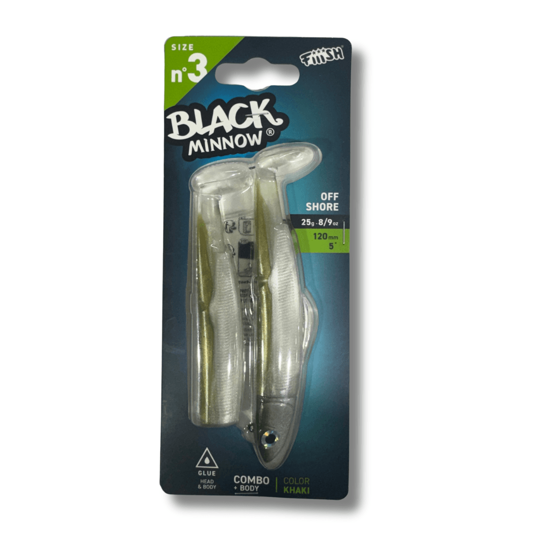דמוי סיליקון 25 גרם Combo Black Minnow - 3 - Khaki