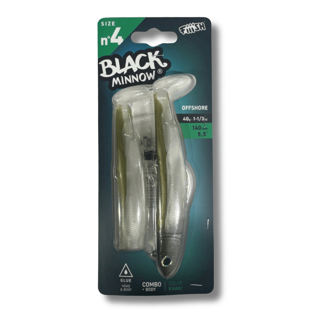 דמוי סיליקון 60 גרם Combo Black Minnow - 4 - Khaki